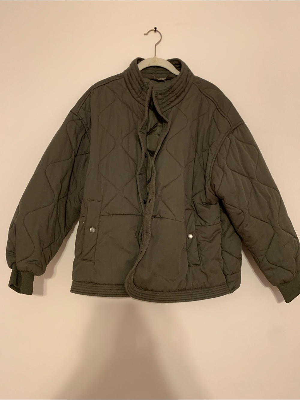 Quilted Olive Green Puffer Jacket